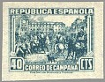 Spain - 1939 - Correo Campaña - 40 CTS - Verde - España, Correo Campaña - Edifil NE 50 - Correo de Campaña - 0